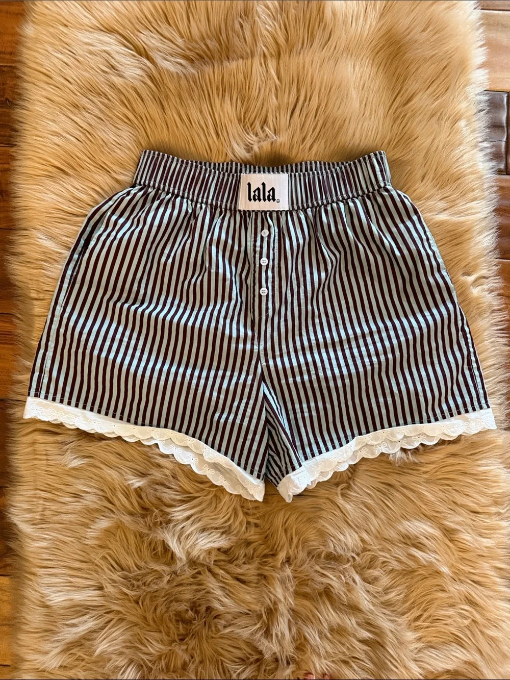Dress LALA  Mint Chocolate Chip Lace Boxer Shorts Size Medium